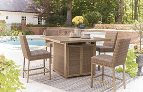 Walton Bridge Outdoor Bar Table with Fire Pit - Half Price Furniture