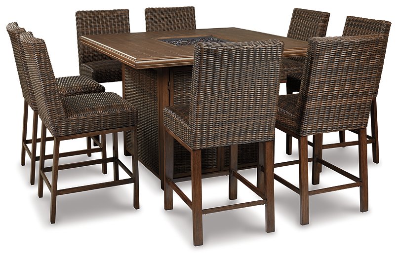 Paradise Trail Outdoor Counter Height Dining Table with 4 Barstools - Half Price Furniture