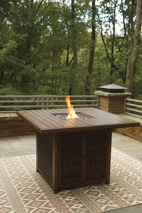 Paradise Trail Bar Table with Fire Pit - Half Price Furniture