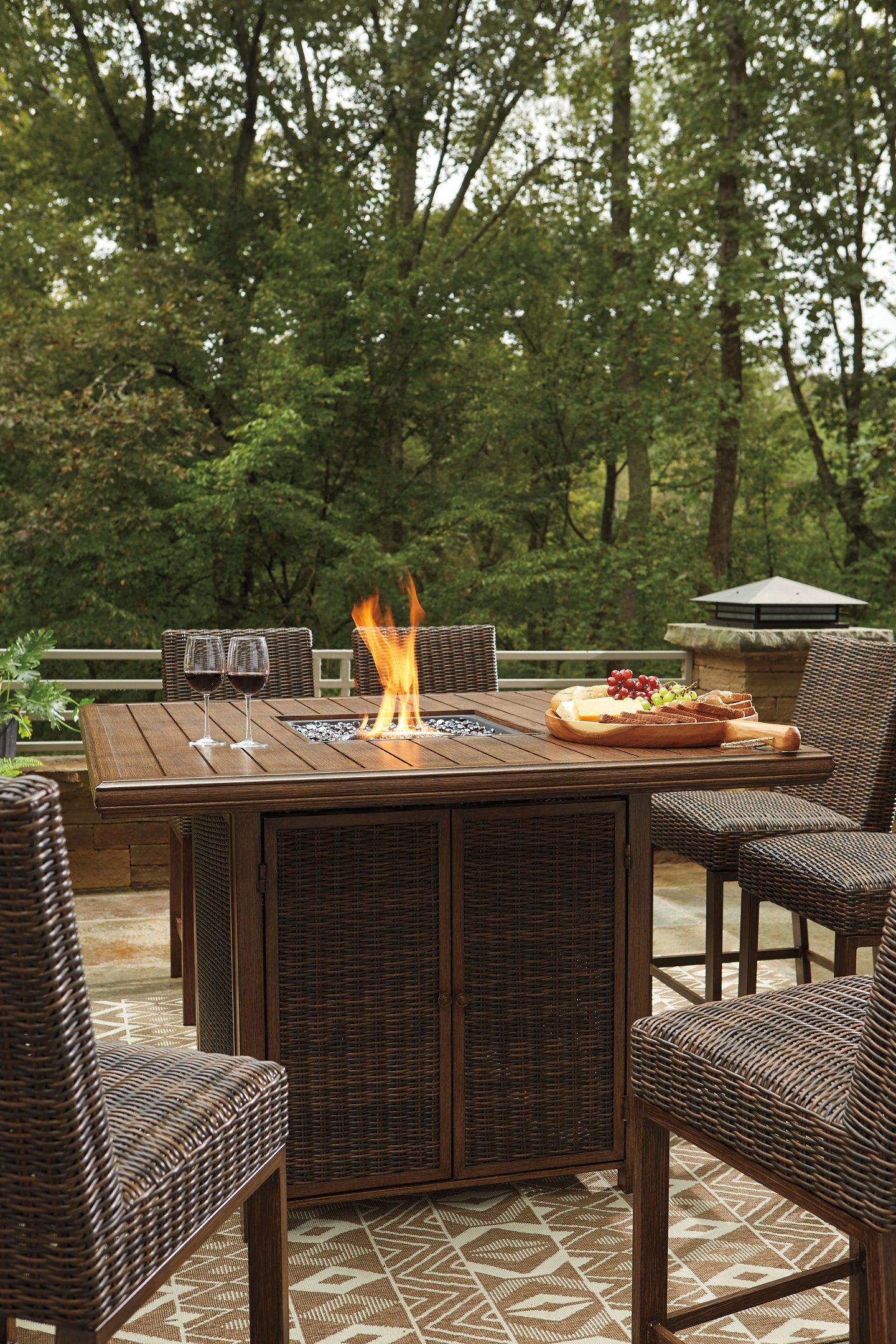 Paradise Trail Outdoor Bar Table Set - Half Price Furniture