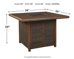 Paradise Trail Bar Table with Fire Pit - Half Price Furniture