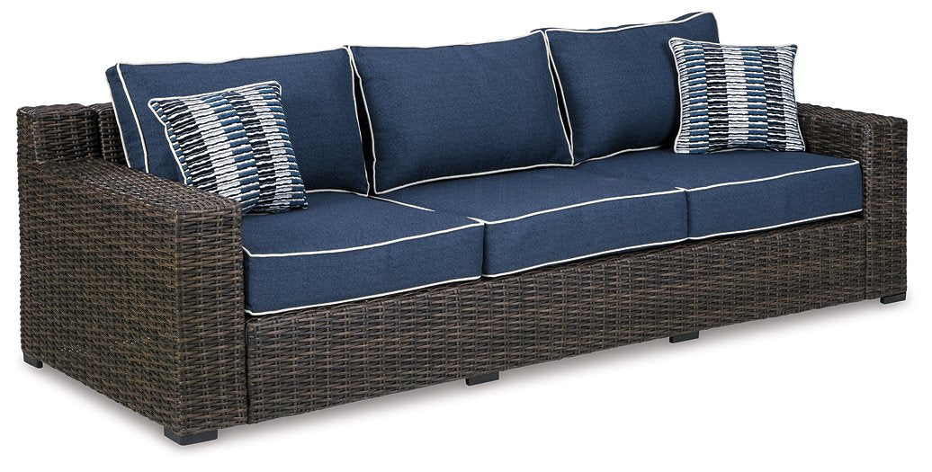 Grasson Lane Outdoor Sofa and Loveseat with Lounge Chairs and End Table - Half Price Furniture