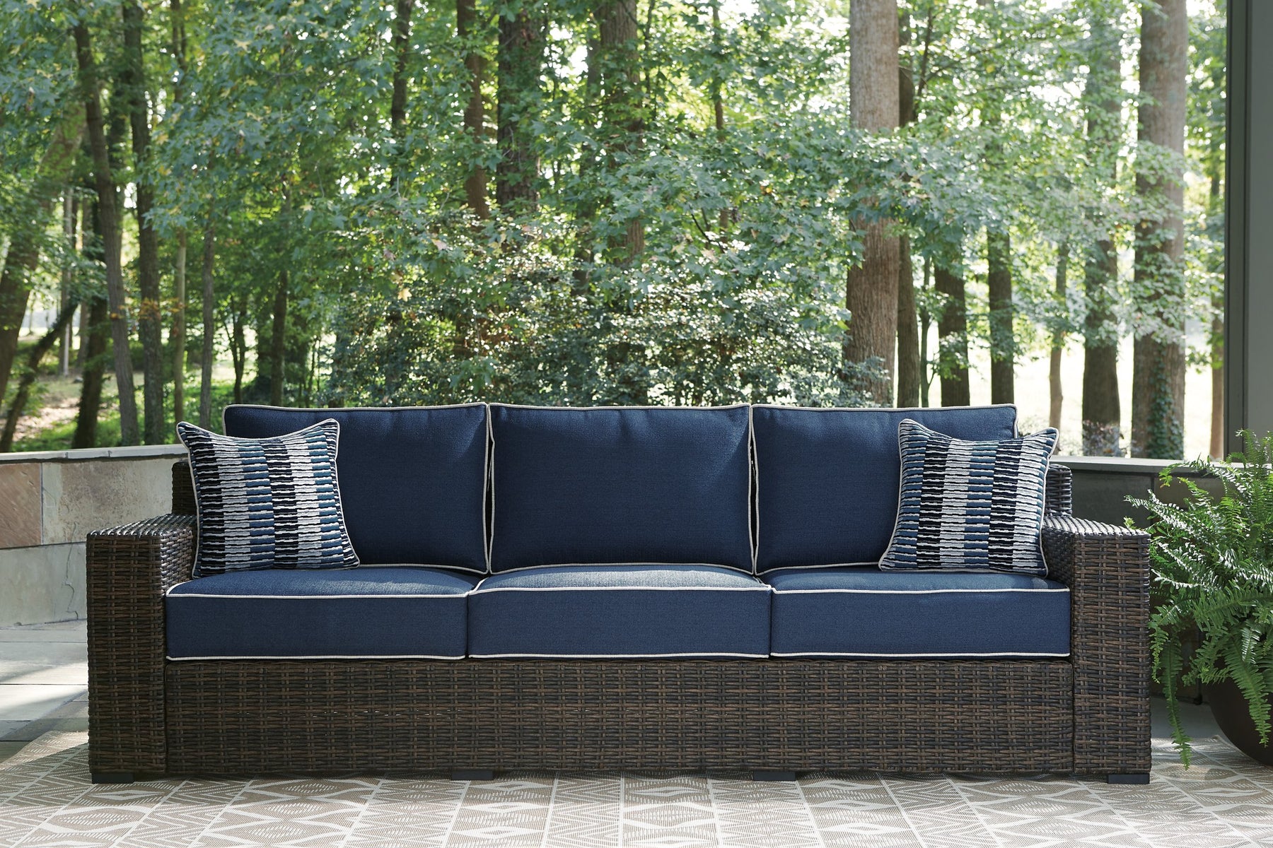 Grasson Lane Outdoor Sofa and Loveseat with Ottoman - Half Price Furniture