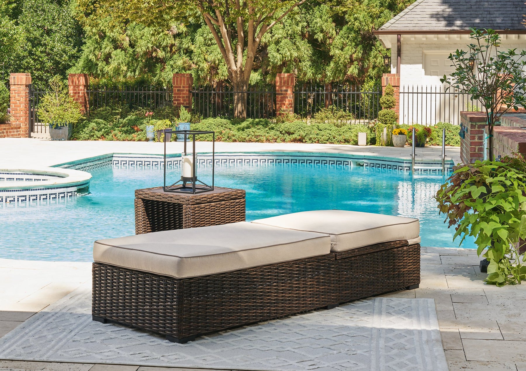 Coastline Bay Outdoor Chaise Lounge with Cushion - Half Price Furniture