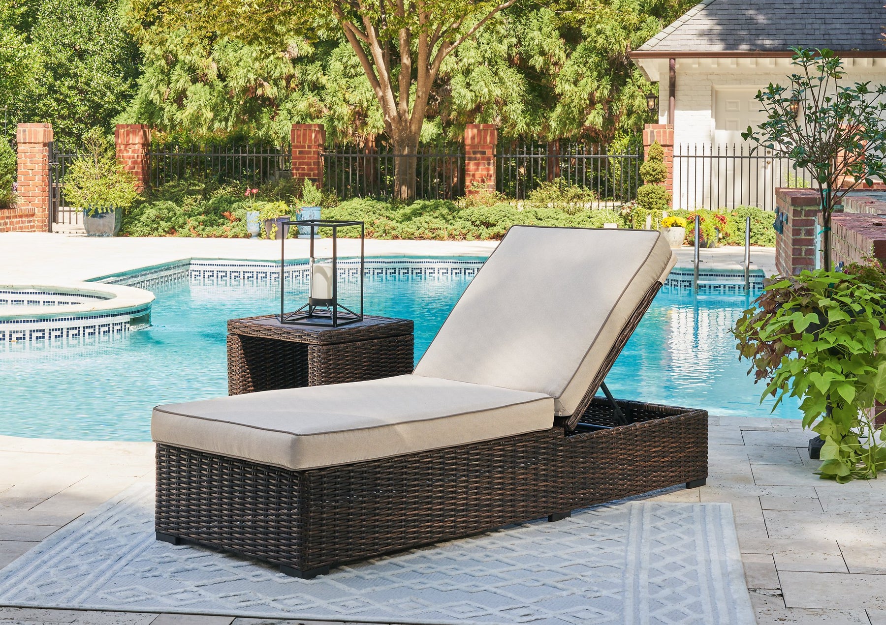 Coastline Bay Outdoor Chaise Lounge with Cushion - Half Price Furniture