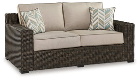 Coastline Bay Outdoor Loveseat with Cushion Half Price Furniture