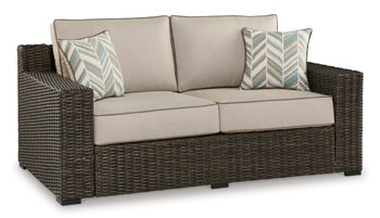 Coastline Bay Outdoor Loveseat with Cushion - Half Price Furniture