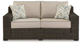 Coastline Bay Outdoor Loveseat with Cushion - Half Price Furniture