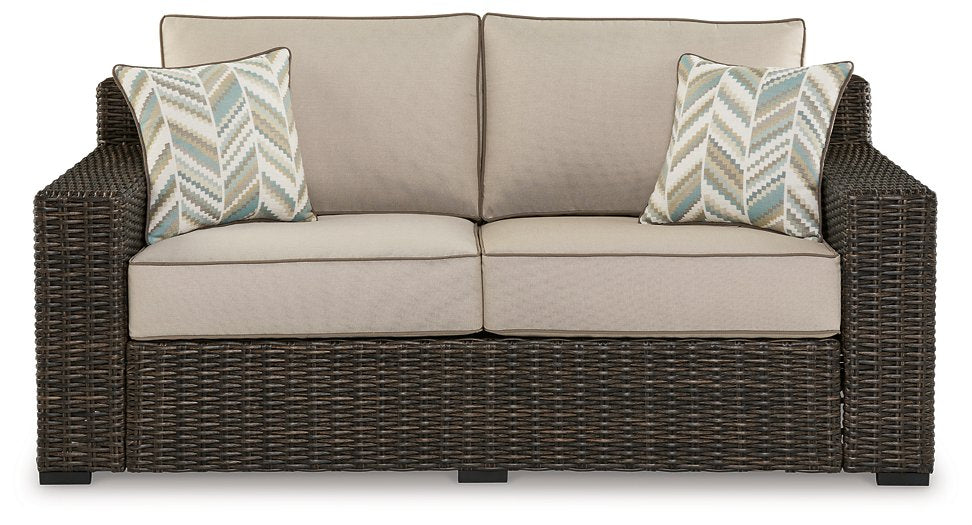 Coastline Bay Outdoor Loveseat with Cushion - Half Price Furniture