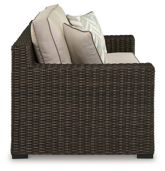 Coastline Bay Outdoor Loveseat with Cushion - Half Price Furniture