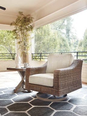 Beachcroft Outdoor Swivel Lounge with Cushion - Half Price Furniture