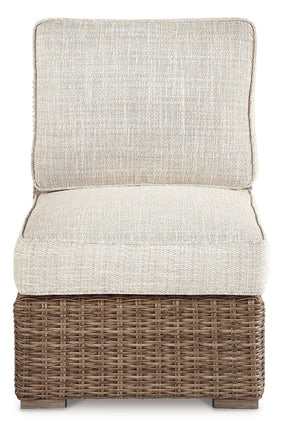 Beachcroft Outdoor Armless Chair with Cushion - Half Price Furniture