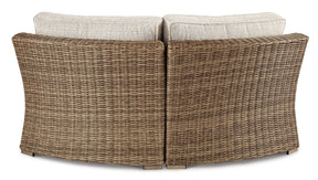 Beachcroft Outdoor Curved Corner Chair with Cushion - Half Price Furniture