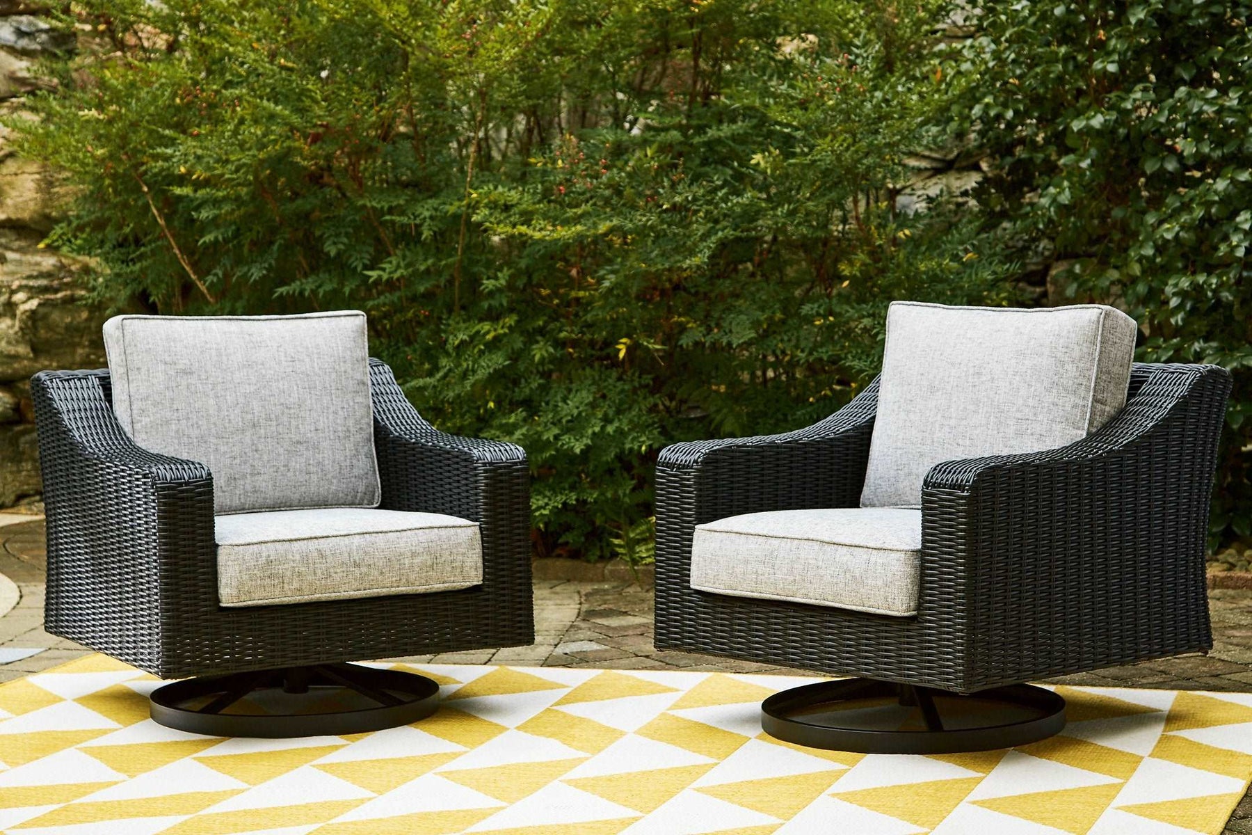 Beachcroft Outdoor Swivel Lounge with Cushion - Half Price Furniture