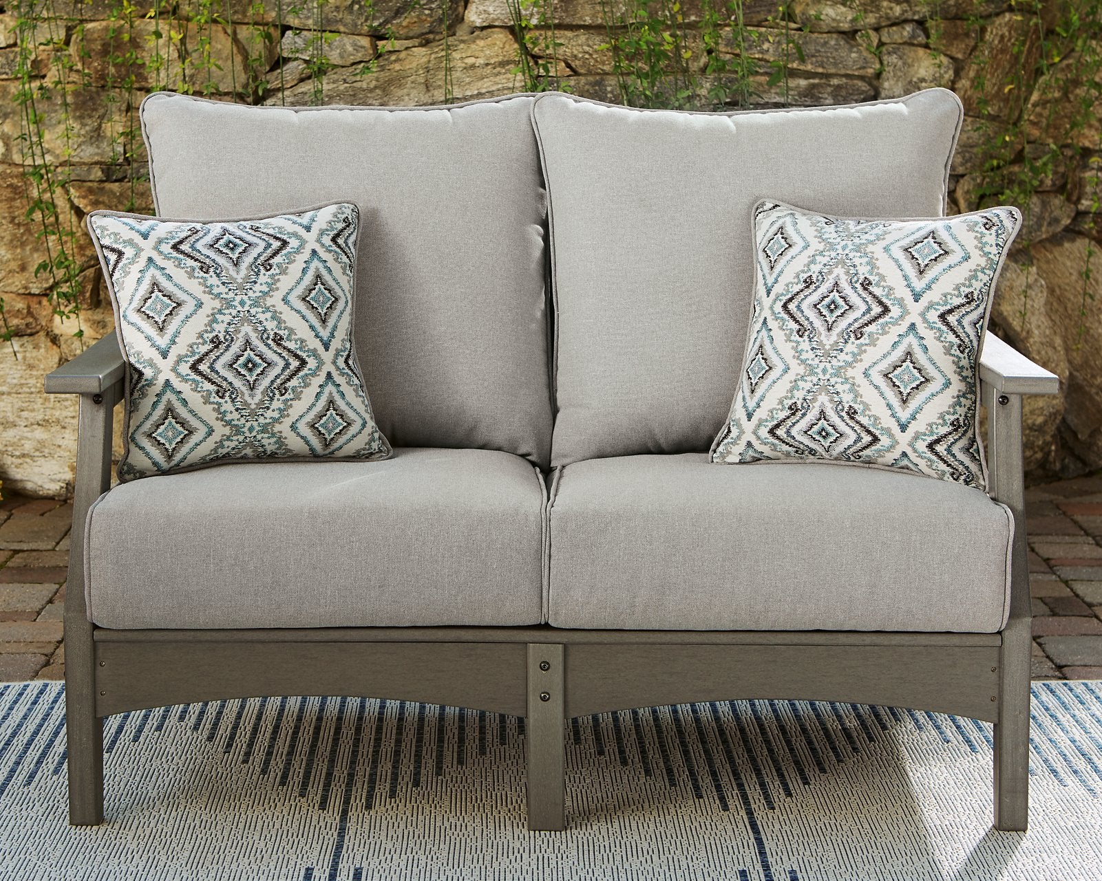 Visola Outdoor Loveseat Conversation Set - Half Price Furniture