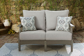 Visola Outdoor Loveseat with Cushion - Outdoor Seating - Half Price Furniture