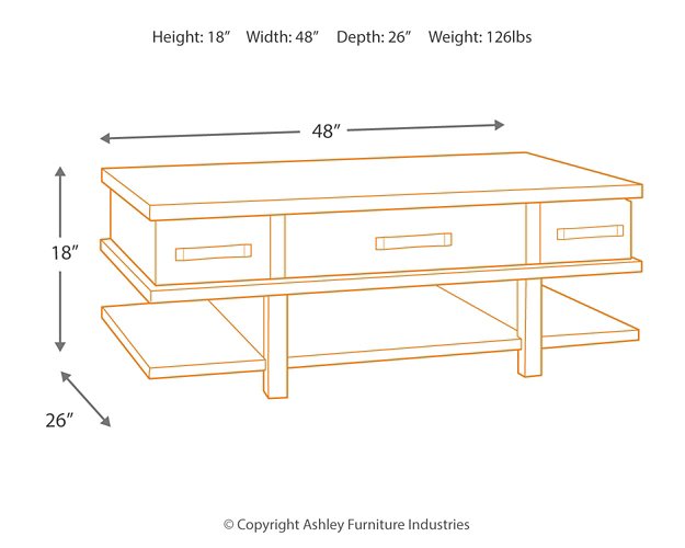 Stanah Coffee Table with Lift Top - Half Price Furniture