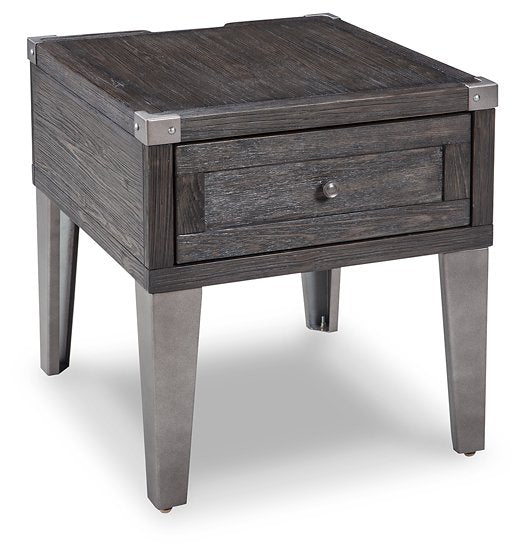 Todoe End Table with USB Ports & Outlets Half Price Furniture