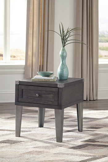 Todoe End Table with USB Ports & Outlets - Half Price Furniture