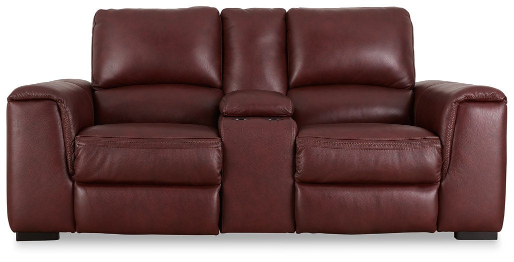Alessandro Power Reclining Loveseat with Console Half Price Furniture