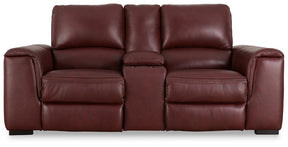 Alessandro Power Reclining Loveseat with Console Half Price Furniture