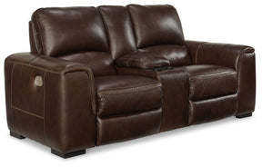 Alessandro Power Reclining Loveseat with Console - Loveseat - Half Price Furniture