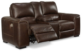 Alessandro Power Reclining Loveseat with Console - Half Price Furniture