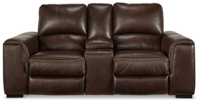 Alessandro Power Reclining Loveseat with Console - Loveseat - Half Price Furniture