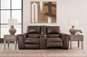 Alessandro Power Reclining Loveseat with Console - Half Price Furniture