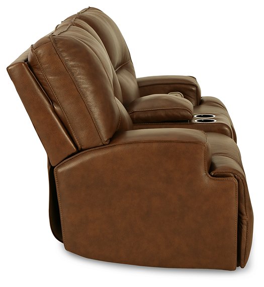 Francesca Power Reclining Loveseat with Console - Half Price Furniture