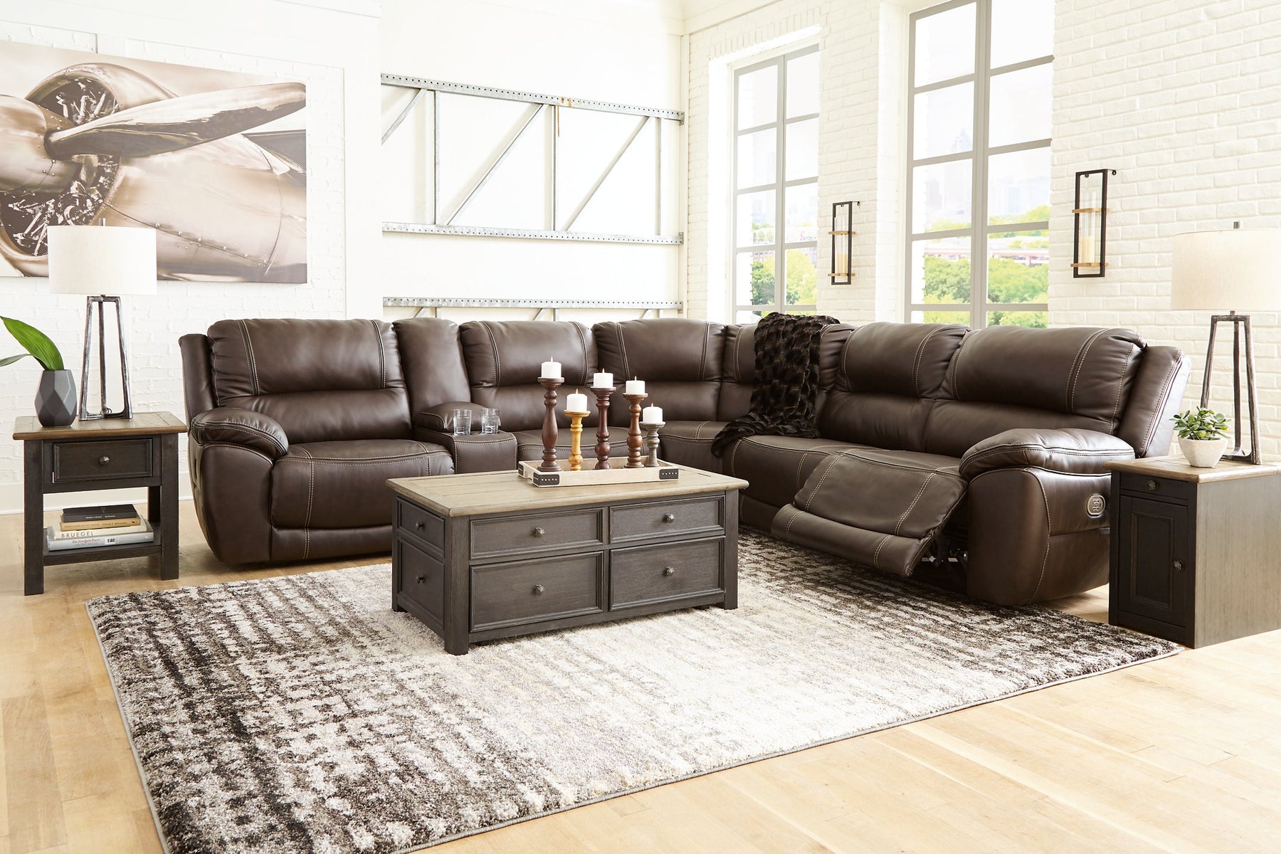 Dunleith Power Reclining Sectional - Half Price Furniture