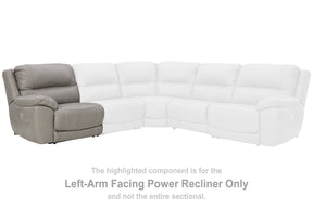 Dunleith 3-Piece Power Reclining Sectional Loveseat with Console - Half Price Furniture