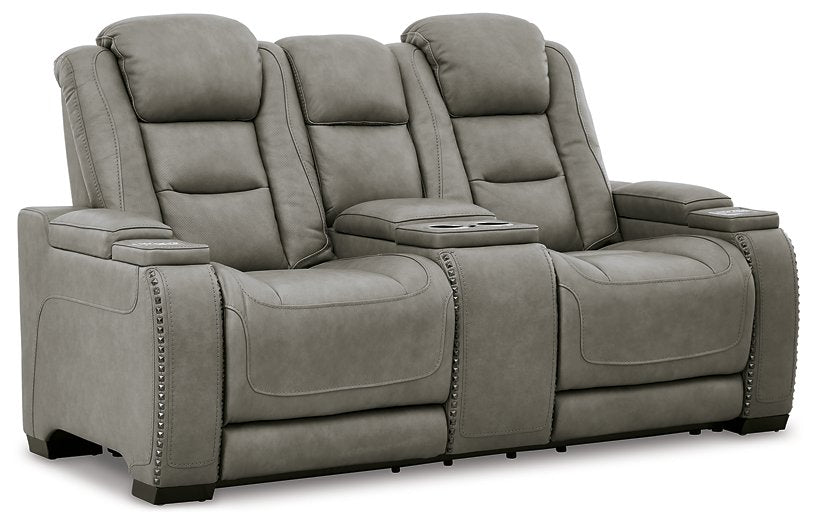 The Man-Den Power Reclining Loveseat with Console - Half Price Furniture