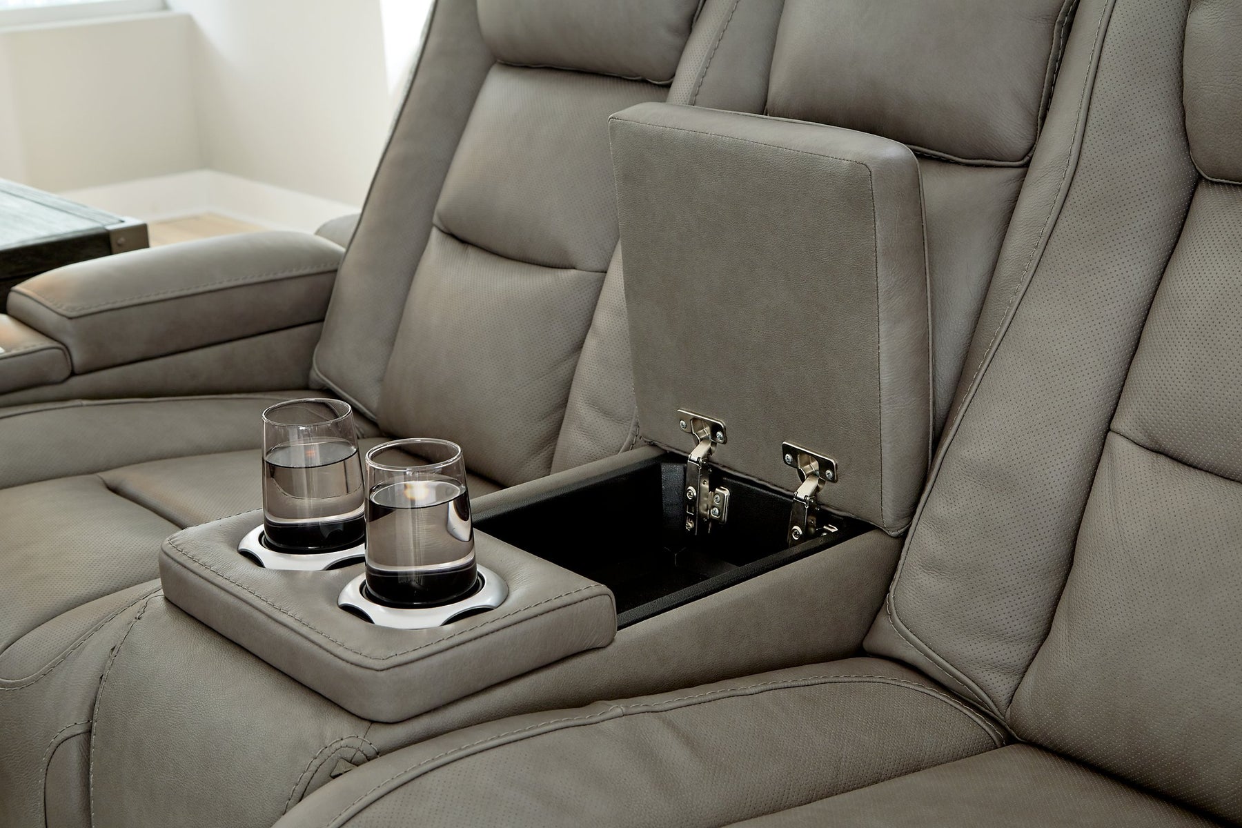 The Man-Den Power Reclining Loveseat with Console - Half Price Furniture