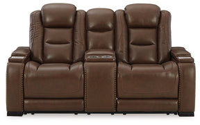 The Man-Den Power Reclining Loveseat with Console - Half Price Furniture