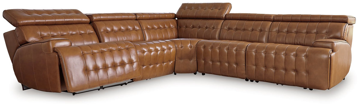 Temmpton Power Reclining Sectional Half Price Furniture