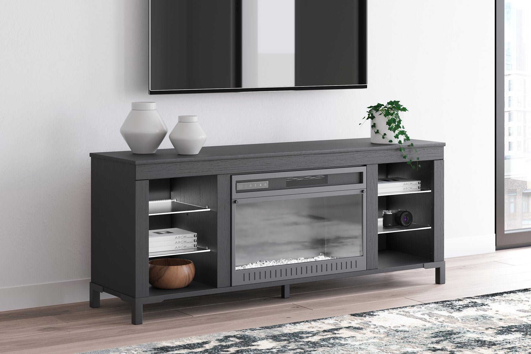 Cayberry 60" TV Stand with Electric Fireplace - Half Price Furniture