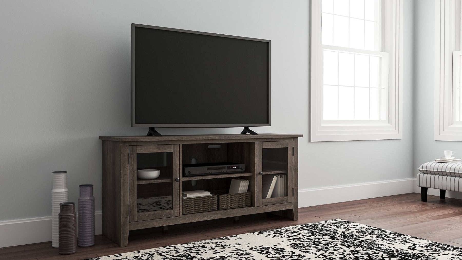 Arlenbry 60" TV Stand with Electric Fireplace - Half Price Furniture