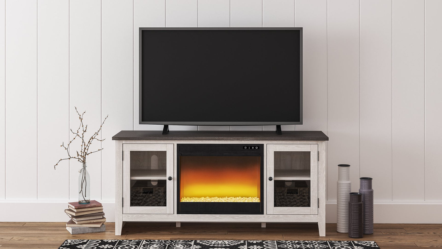 Dorrinson 60" TV Stand with Electric Fireplace - Half Price Furniture