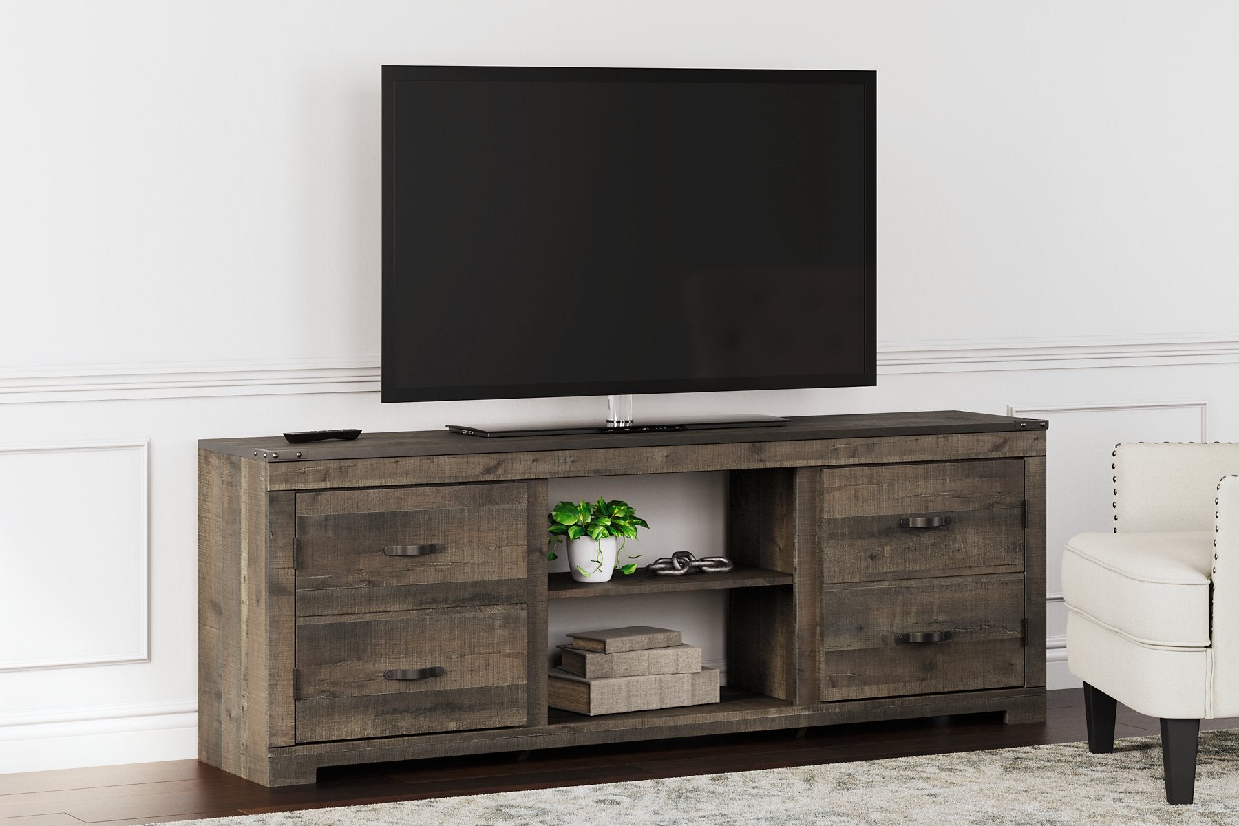 Trinell 72" TV Stand with Electric Fireplace - Half Price Furniture