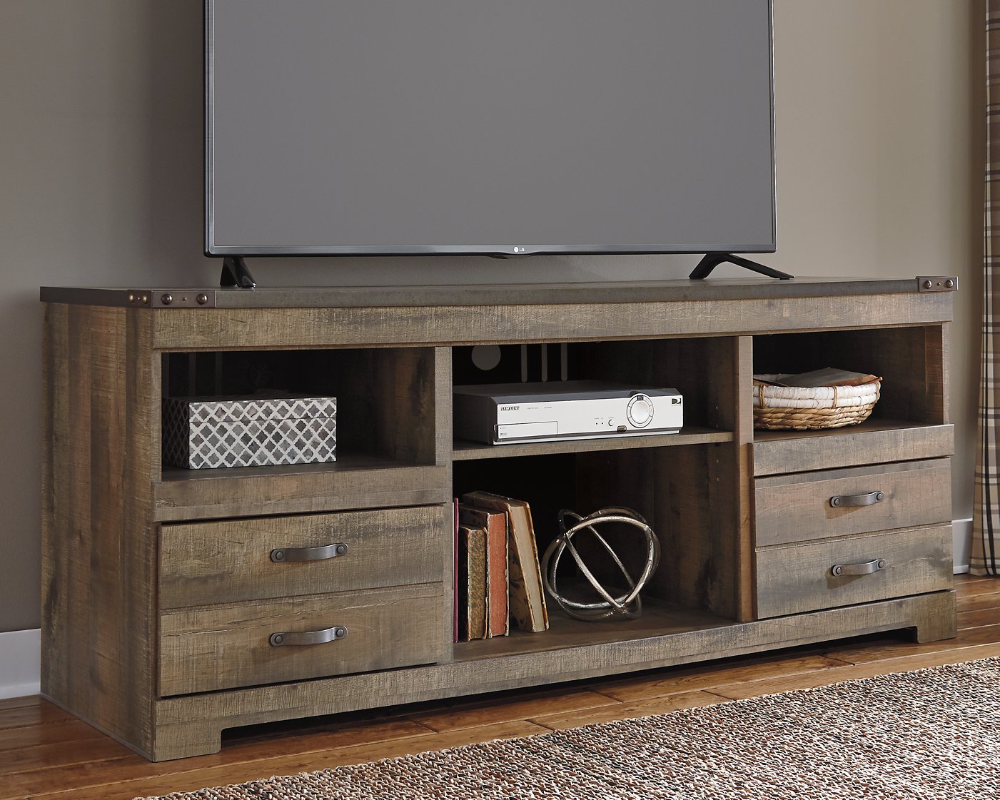 Trinell 63" TV Stand with Electric Fireplace - Half Price Furniture