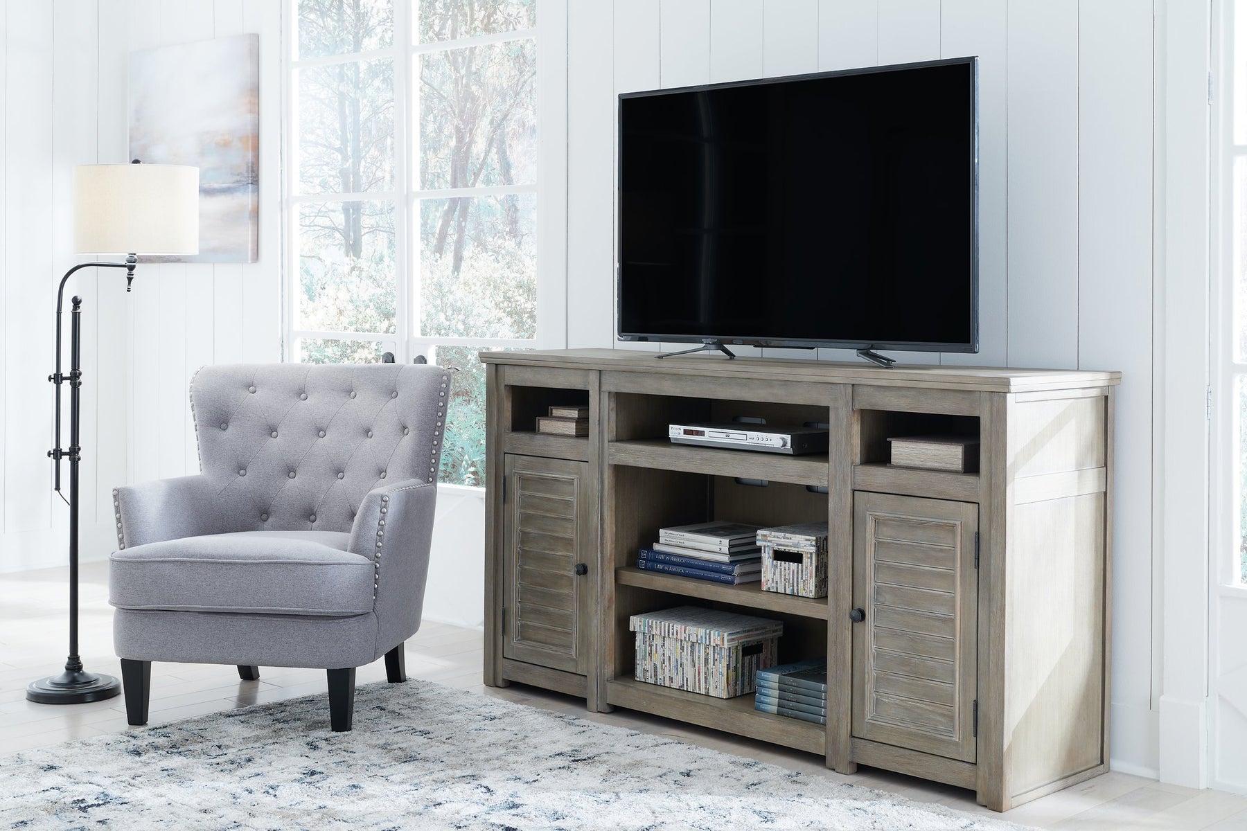 Moreshire 72" TV Stand with Electric Fireplace - Half Price Furniture