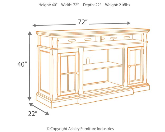 Roddinton 72" TV Stand with Electric Fireplace - Half Price Furniture