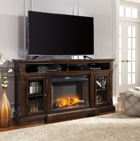 Roddinton 72" TV Stand with Electric Fireplace - Half Price Furniture