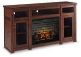 Harpan 72" TV Stand with Electric Fireplace Half Price Furniture