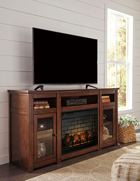 Harpan 72" TV Stand with Electric Fireplace - Half Price Furniture