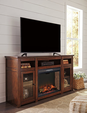 Harpan 72" TV Stand with Electric Fireplace - Half Price Furniture