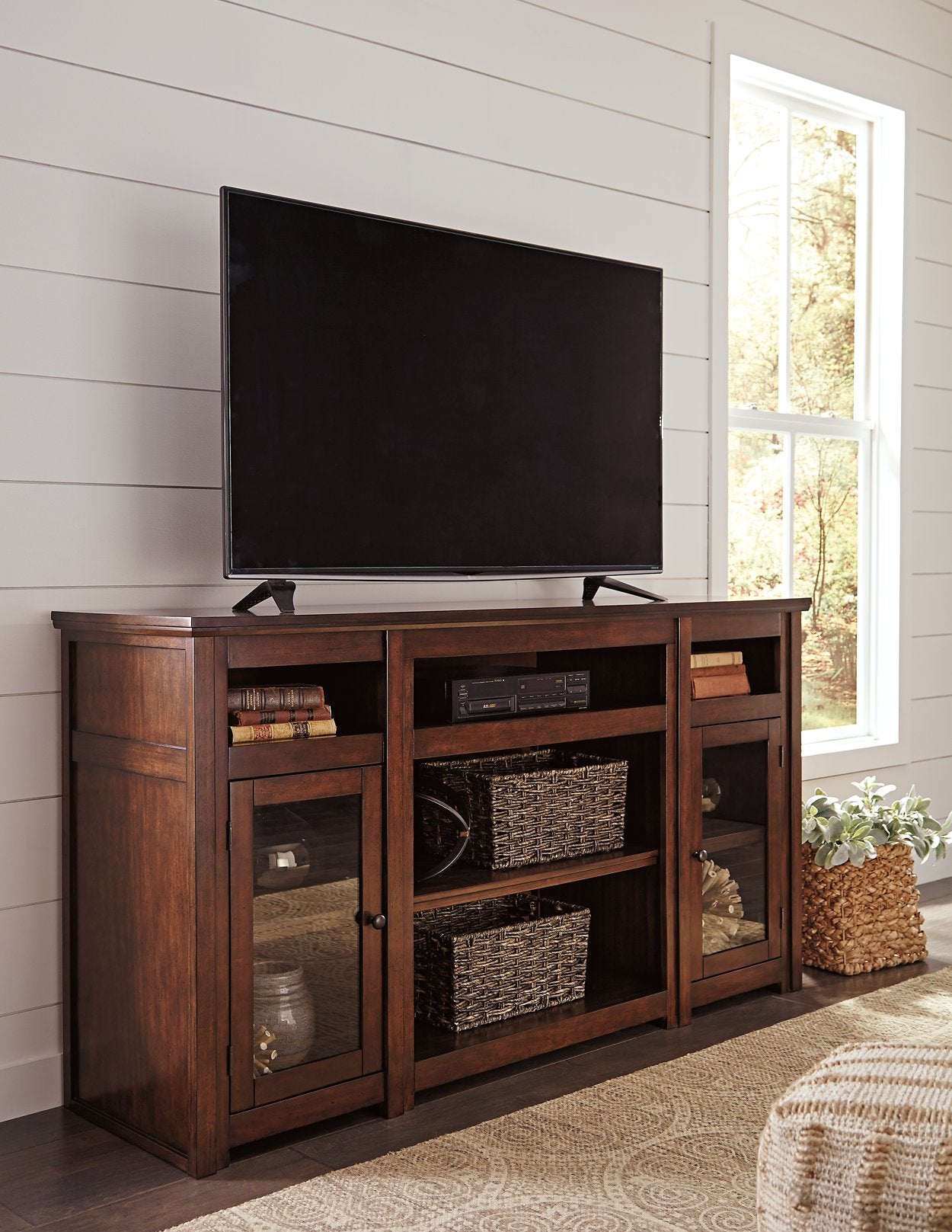 Harpan 72" TV Stand with Electric Fireplace - Half Price Furniture